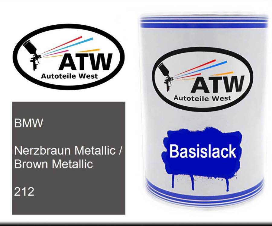 BMW, Nerzbraun Metallic / Brown Metallic, 212: 500ml Lackdose, von ATW Autoteile West.